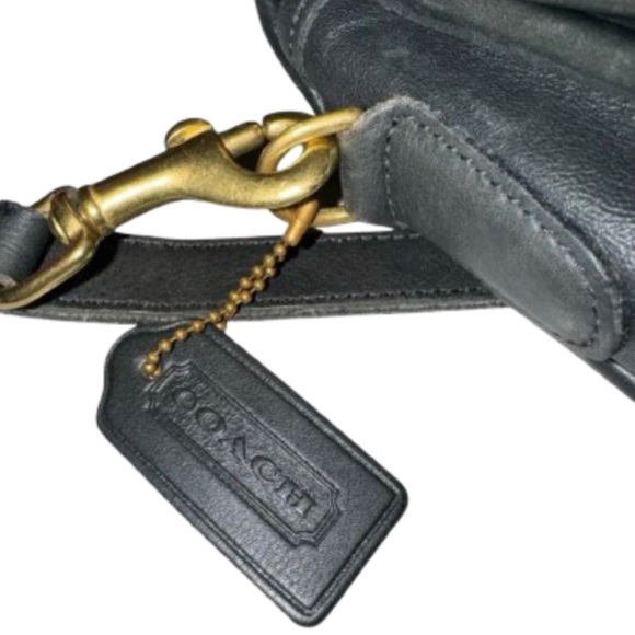 Vintage COACH COURT Black Glove Tanned Turn Lock Crossbody Shoulder Bag 9870 - Picture 7 of 17